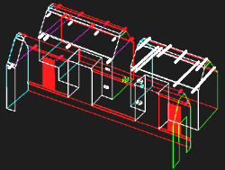 CAD model of room 1, 2 and 3 of the place of SRX